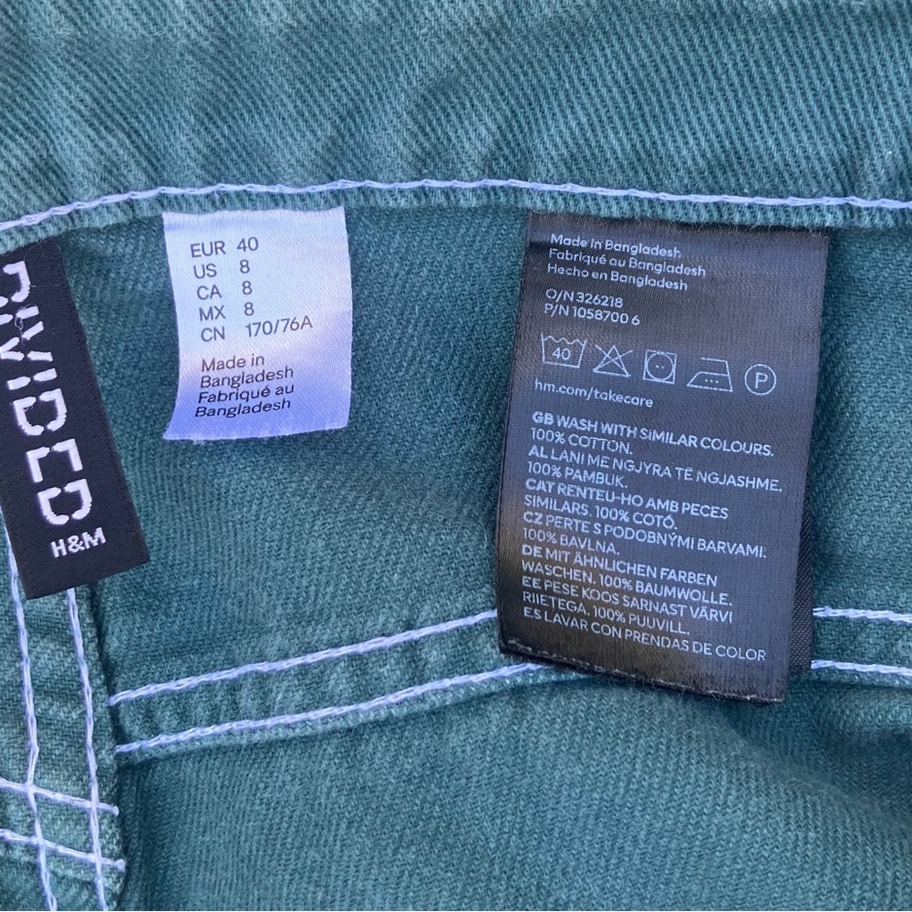 H&M Women's Green Cargo Pants, Size 8 - Picture 2 of 11